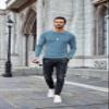 COOFANDY Long Sleeve Shirts for Men Thermal Underwear Crewneck Sweater Slim Fit Lightweight Sweatshirt Base Layers T-Shirts Dark Blue view 4