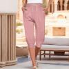 Capri Yoga Pants for Women 2024 Trendy Summer Casual Track Cuff Sweatpants Comfy Jogger for Workout Running Hiking view 2