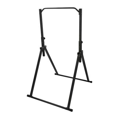 BANLICALI Folding Triangular Pull Up Station, Carbon Steel Expandable Gymnastics Bars Pull Up Bar, Adjustable Height 5.74-7.55FT, Home Gym Strength Training Bar for Gymnastics Equipment Black
