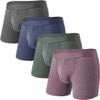 DAVID ARCHY Mens Underwear Cooling Rayon Boxer Briefs Breathable Soft Moisture-Wicking with Fly Underwear for Men 4 Pack Large view 1