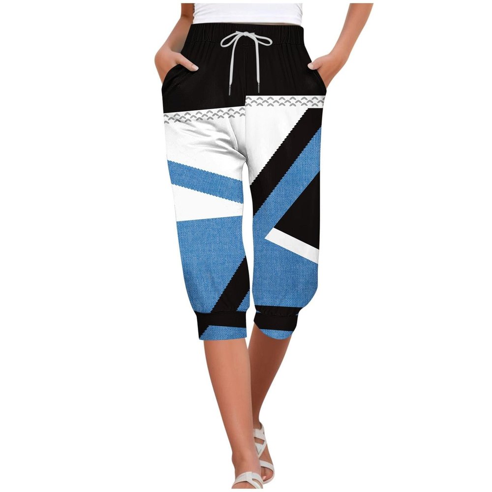 Capri Yoga Pants for Women 2024 Trendy Summer Casual Track Cuff Sweatpants Comfy Jogger for Workout Running Hiking
