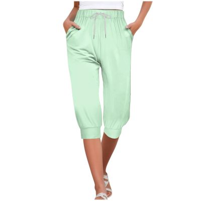 Capri Yoga Pants for Women 2024 Trendy Summer Casual Track Cuff Sweatpants Comfy Jogger for Workout Running Hiking