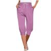 Capri Yoga Pants for Women 2024 Trendy Summer Casual Track Cuff Sweatpants Comfy Jogger for Workout Running Hiking view 1