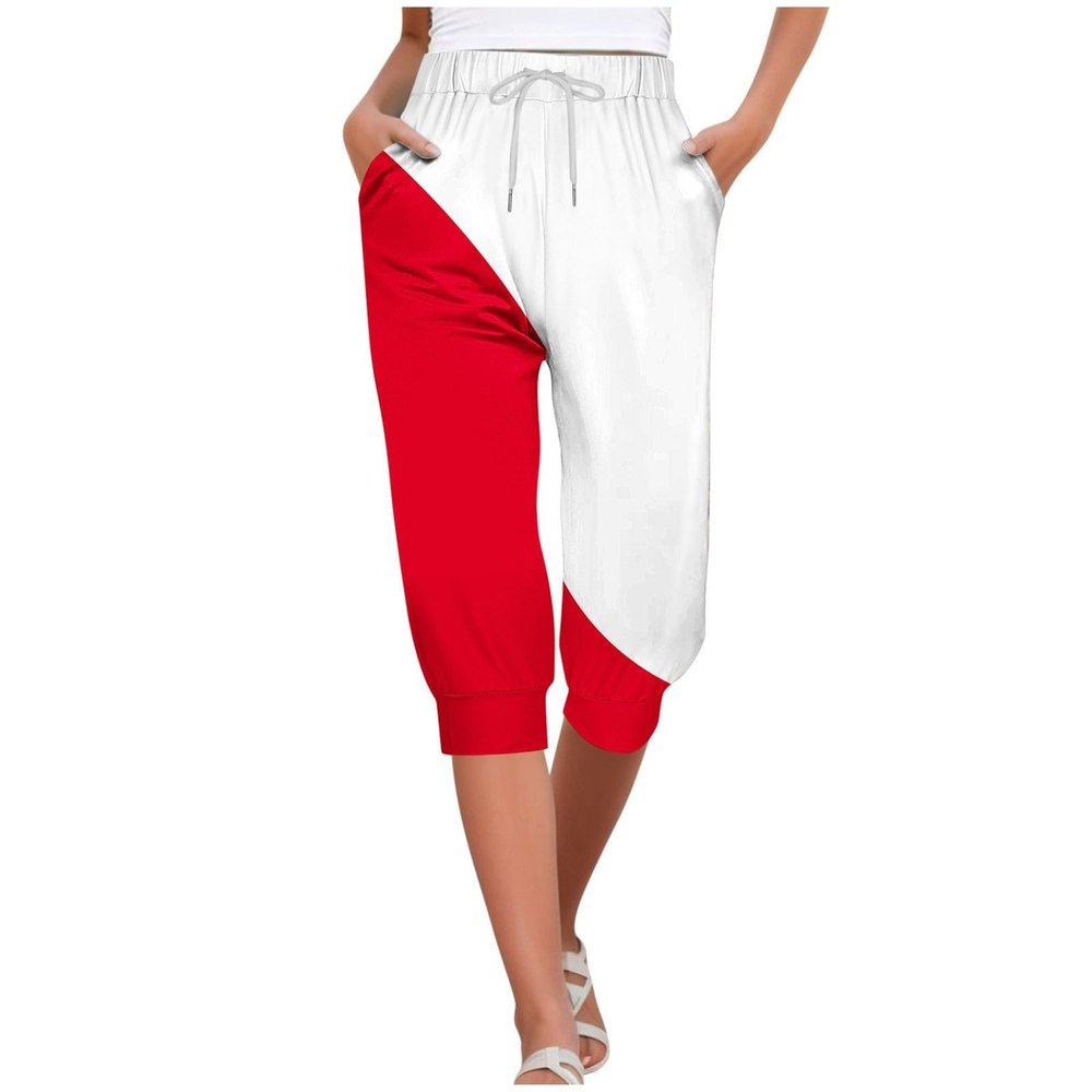 Capri Yoga Pants for Women 2024 Trendy Summer Casual Track Cuff Sweatpants Comfy Jogger for Workout Running Hiking