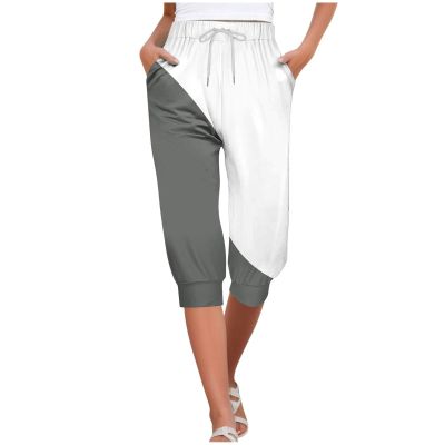 Capri Yoga Pants for Women 2024 Trendy Summer Casual Track Cuff Sweatpants Comfy Jogger for Workout Running Hiking