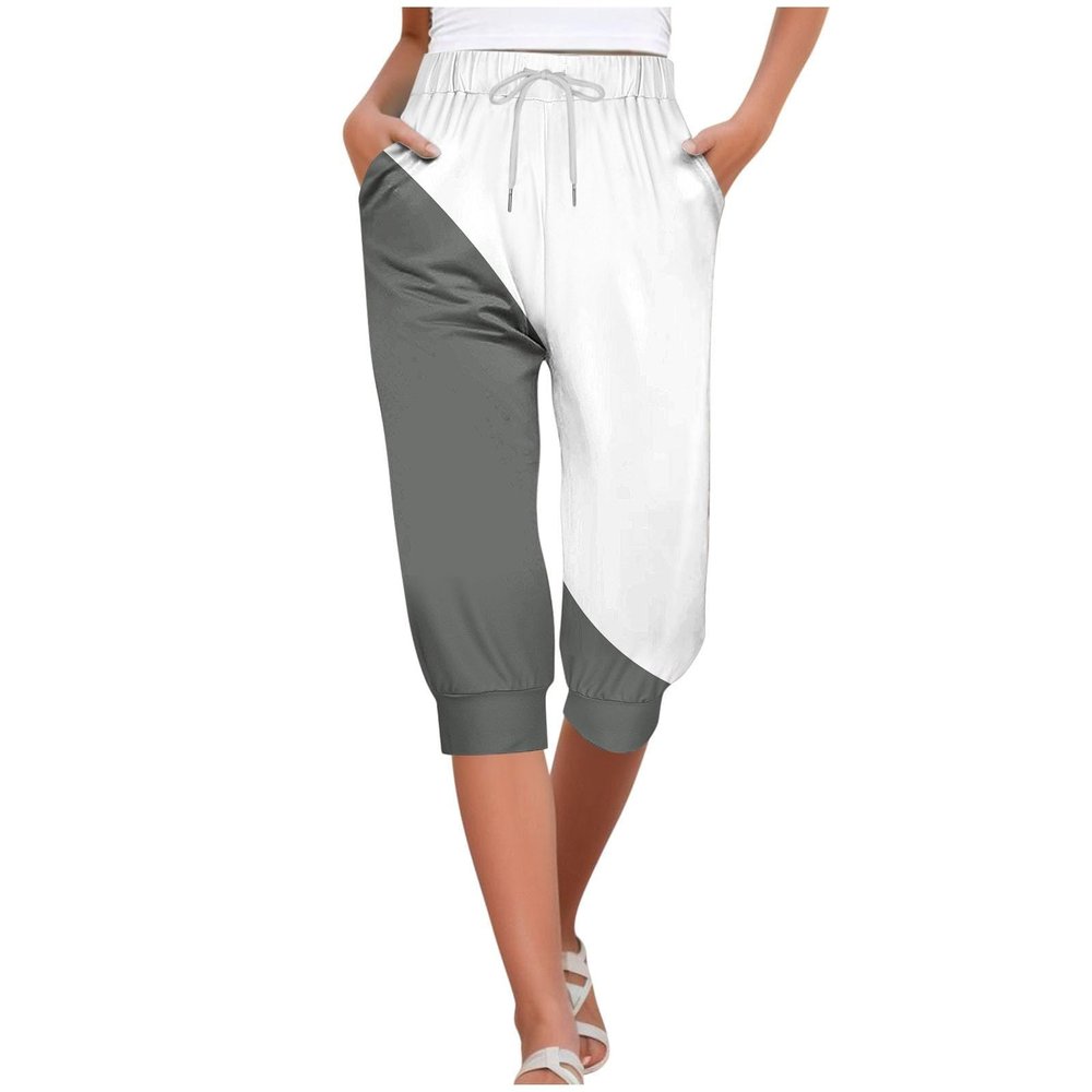 Capri Yoga Pants for Women 2024 Trendy Summer Casual Track Cuff Sweatpants Comfy Jogger for Workout Running Hiking