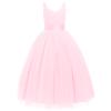IBTOM CASTLE Girls' Special Occasion Dresses: Flower Tulle Graduation Dress Kids Long Wedding Pageant Masquerade Formal Prom Dresses Princess Birthday Party Ball Gown Bush Pink 6 Years view 1