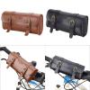 NUOYAQI Motorcycle Bag PU Leather Tool Roll Motor Side Luggage Travel Tool Tail Bag With 2 Mounting Straps Handlebar Bag Waterproof Bicycle Front Bag Bicycle Motorcycle Tail Bag With, Brown view 2