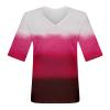 GAANBODI Half Sleeve Tops for Women Womens Casual V Neck Floral Printed Summer Shirts Loose Fit Elbow Length Sleeve Blouses 06-Red Medium view 4