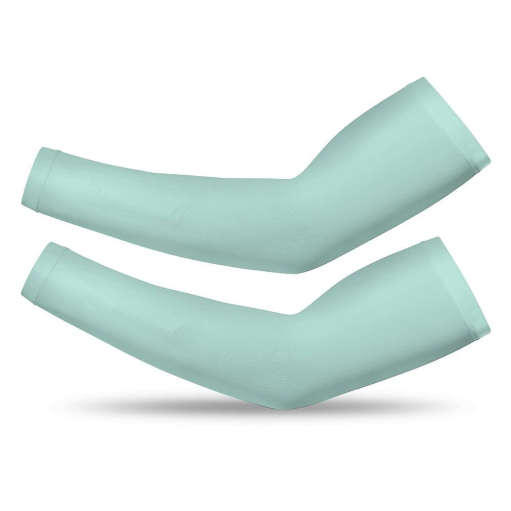 Meaudiwes Cooling Arm Sleeves Compression, Tattoo Cover Up Outdoor UV Sun Protection Arm Sleeves For Sports Football Baseball Compatible with Mint Green