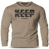 Gymish Lifestyle Keep Pushing Long Sleeve Gym Hooded Shirt Bodybuilder Workout T-shirt for Men (SM, Keep Pushing Khaki) view 1