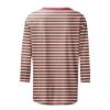 3/4 Sleeve Tee Shirts for Women, Plus Size Casual Tops, Striped Cute Summer Basic Shirts, Elbow Sleeve Tunic Workout Tops, Cotton Vermilion L view 4