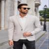 COOFANDY Men's Knit Polo Sweater Long Sleeve Casual Collared Quarter Button Golf Waffle Textured Sweater White view 4