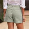 Womens Linen Shorts Summer Casual Dress Shorts High Waisted Bermuda Shorts Lightweight Wide Leg Beach Short with Pockets Baggy Comfy Dressy Shorts Womens Y2k Shorts with Pockets Cute Lounge Shorts view 4