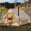 UNISTRENGH Waterproof Inflatable Camping Tent with Hand Pump, Air Glamping Tent, Easy Setup Blow&Pop Up Tent with Stove Jack Hole and Carry Bag (Beige_Cotton) view 1