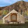 UNISTRENGH Waterproof Inflatable Camping Tent with Hand Pump, Air Glamping Tent, Easy Setup Blow&Pop Up Tent with Stove Jack Hole and Carry Bag (Beige_Cotton) view 2
