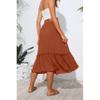 Witsmile Women's Skirts - Elastic Waist Pleated A-Line Midi Skirt Dress with Pockets for Women Dressy Casual(Orange,L) view 2