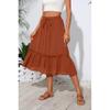 Witsmile Women's Skirts - Elastic Waist Pleated A-Line Midi Skirt Dress with Pockets for Women Dressy Casual(Orange,L) view 3