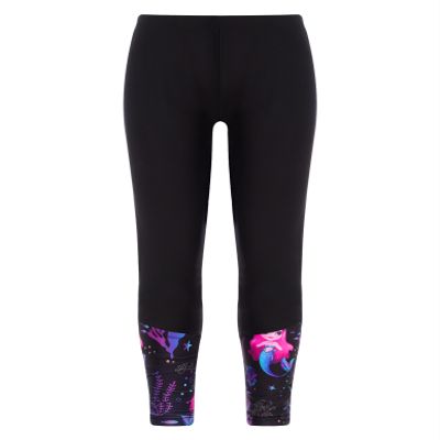 Nikiikoo Kids Girls Swimming Pants UPF50 Beach Swimwear Bottoms UV Sun Protective Rash Guard Swim Leggings Black 16 Years