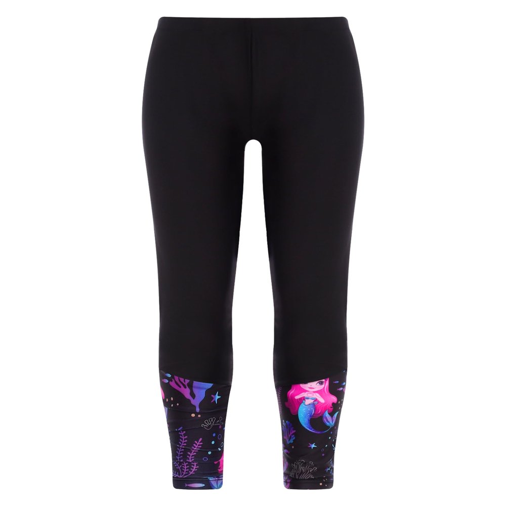 Nikiikoo Kids Girls Swimming Pants UPF50 Beach Swimwear Bottoms UV Sun Protective Rash Guard Swim Leggings Black 16 Years