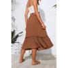 Witsmile Women's Skirts - Elastic Waist Pleated A-Line Midi Skirt Dress with Pockets for Women Dressy Casual(Olive Brown,L) view 3
