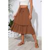 Witsmile Women's Skirts - Elastic Waist Pleated A-Line Midi Skirt Dress with Pockets for Women Dressy Casual(Olive Brown,L) view 4