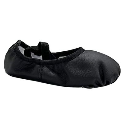 Daydance PU Leather Black Ballet Shoes for Boys, Soft Split Sole Dance Slippers for Little Kids no Drawstring