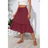 Witsmile Midi Skirts for Women Elastic High Waisted Skirts Below Knee with Pockets(Dusty Rose,L) view 3