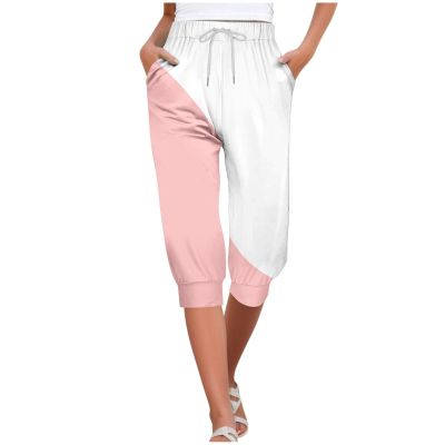 Capri Yoga Pants for Women 2024 Trendy Summer Casual Track Cuff Sweatpants Comfy Jogger for Workout Running Hiking