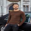 COOFANDY T Shirts for Men Thermal Underwear Crewneck Sweater Lightweight Slimming Baselayers Long Sleeve Shirts Brown view 3