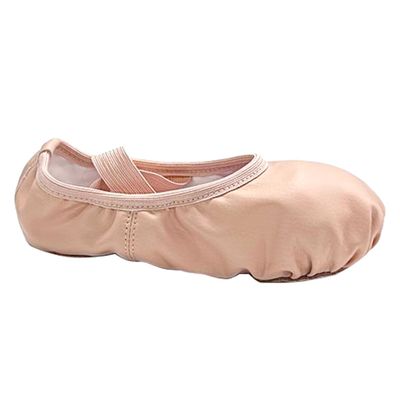 Daydance PU Leather Pink Ballet Shoes for Toddler Girls, Soft Split Sole Dance Slippers no Drawstring