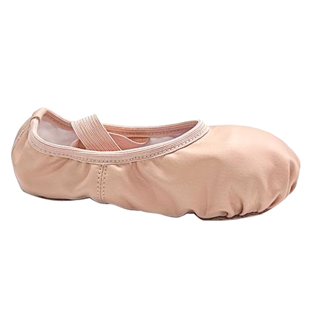 Daydance PU Leather Pink Ballet Shoes for Toddler Girls, Soft Split Sole Dance Slippers no Drawstring