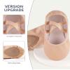 Daydance PU Leather Pink Ballet Shoes for Toddler Girls, Soft Split Sole Dance Slippers no Drawstring view 2