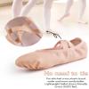 Daydance PU Leather Pink Ballet Shoes for Toddler Girls, Soft Split Sole Dance Slippers no Drawstring view 4
