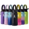 Farsea Insulated Water Bottle With Paracord Handle, Protective Boot and 2 Lids (Straw Lid & Spout Lid), Stainless Steel Water Bottle Wide Mouth, Double Wall Sweat-Proof BPA-Free, 32 oz view 1