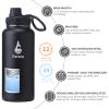 Farsea Insulated Water Bottle With Paracord Handle, Protective Boot and 2 Lids (Straw Lid & Spout Lid), Stainless Steel Water Bottle Wide Mouth, Double Wall Sweat-Proof BPA-Free, 32 oz view 2