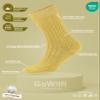 GoWith 4 Pairs Unisex Natural 97% Cotton Crew Socks, Comfy Cozy Breathable Seamless Casual Socks for Men & Women, Orange, Small, Model 3014 view 4