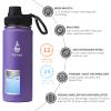 Farsea Insulated Water Bottle With Paracord Handle, Protective Boot and 2 Lids (Straw Lid & Spout Lid), Stainless Steel Water Bottle Wide Mouth, Double Wall Sweat-Proof BPA-Free, 18 oz view 2
