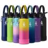 Farsea Insulated Water Bottle With Paracord Handle, Protective Boot and 2 Lids (Straw Lid & Spout Lid), Stainless Steel Water Bottle Wide Mouth, Double Wall Sweat-Proof BPA-Free, 40 oz view 1