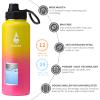 Farsea Insulated Water Bottle With Paracord Handle, Protective Boot and 2 Lids (Straw Lid & Spout Lid), Stainless Steel Water Bottle Wide Mouth, Double Wall Sweat-Proof BPA-Free, 40 oz view 2