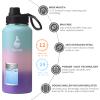 Farsea Insulated Water Bottle With Paracord Handle, Protective Boot and 2 Lids (Straw Lid & Spout Lid), Stainless Steel Water Bottle Wide Mouth, Double Wall Sweat-Proof BPA-Free, 32 oz view 2
