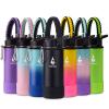 Farsea Insulated Water Bottle With Paracord Handle, Protective Boot and 2 Lids (Straw Lid & Spout Lid), Stainless Steel Water Bottle Wide Mouth, Double Wall Sweat-Proof BPA-Free, 18 oz view 1