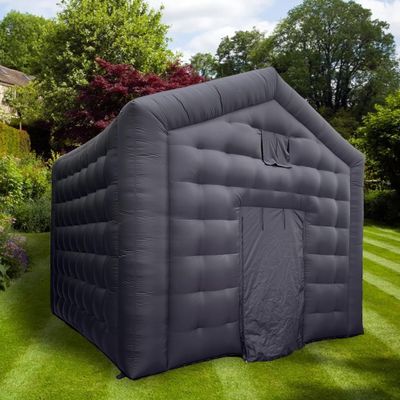FYTEINFLA Inflatable Night Club Disco Cube Gazebo Event House Portable Inflatable Party Tent for Birthday, School Events, Back Yard Party, Rental Business (Black, 15x15x13.6ft)