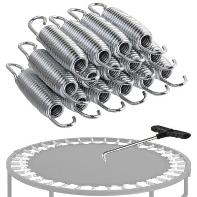ZGFUSVFD 15 x Replacement Trampoline Springs 3.5in 3.9in 4.6in 5.1in 5.5in 6.5in 7in 8.3in, Heavy-Duty Galvanised Spring with Puller Tool, Trampoline Replacement Accessories Parts