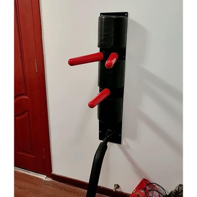 Elitix Wing Chun Dummy Wood Kung Fu Training Equipment, Wall Mount Wing Chun Dummy Practice Man Pile, Karate Martial Arts Punching Kicking Exercise Tool with Attachment