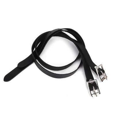 flexman 1 Pair Leather Spur Straps, 19.7 Adjustable Adult Lengthen for Spur Straps Leathers with Stainless Steel Buckle, Western Horse Tool Accessories for Man Woman