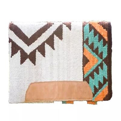 HORSE HUB STORE 42 Inch Western Show Pleasure Brown& Black Pure Woolen Base New Zealand Saddle Pad for Horses Riding Equipment and Accessories (New Zealand Show Pad-03)