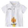 Betadog Baby Boys Cartoon Printed Shirts Toddler Boys Short Sleeve Color Blocked Cotton Tops Solid (White, 2-3 Years) view 1