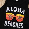 AMIMOJY Toddler Baby Boys Hawaiian Summer Clothes Beach Sleeveless Vest Top Coconut Tree Prints Tops Shorts 2Pcs Outfits Set Black view 4