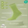 GoWith 4 Pairs Unisex Natural 97% Cotton Crew Socks, Comfy Cozy Breathable Seamless Casual Socks for Men & Women, Green, Large, Model 3014 view 4